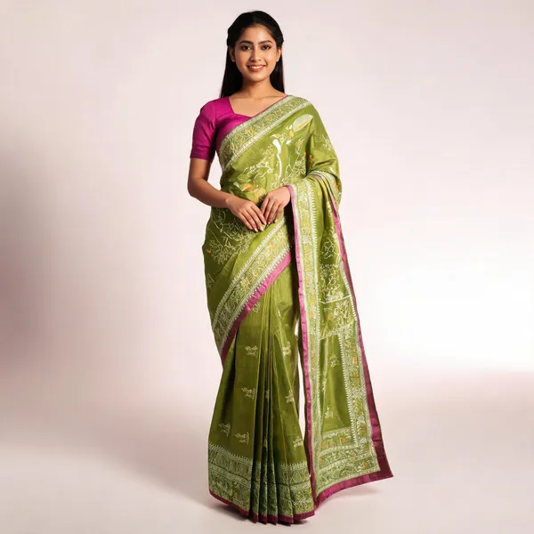 Green_Silk_Printed_Saree_For_Women