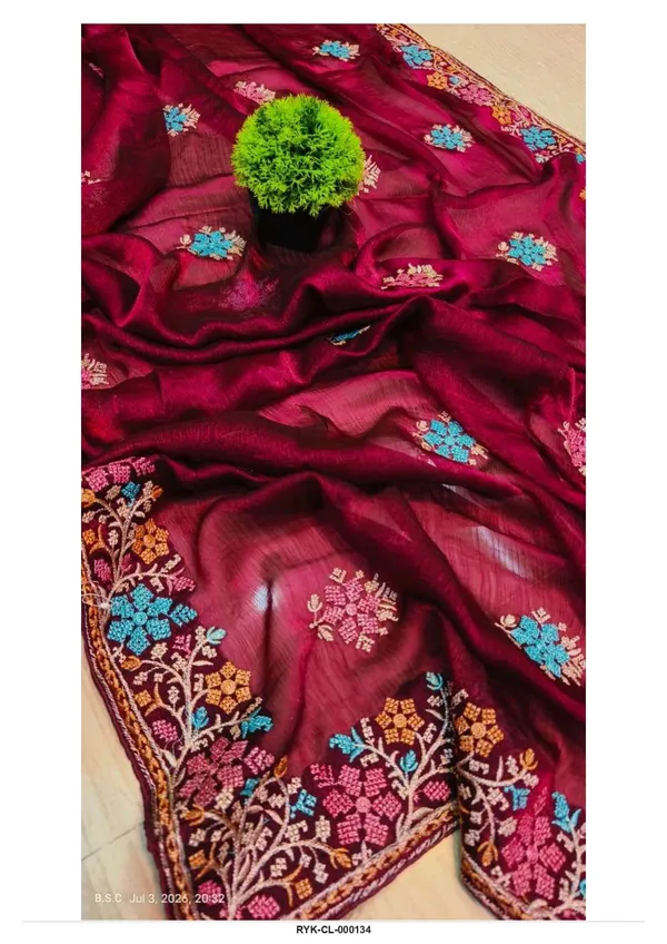 Maroon_Embroidered_Saree_for_Women