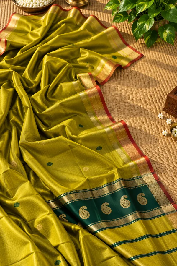 Mustard_Green_Woven_Traditional_Saree_for_Women