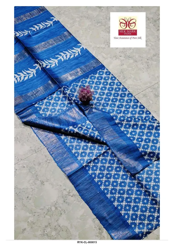 Blue_Silk_Patterned_Saree_for_Women