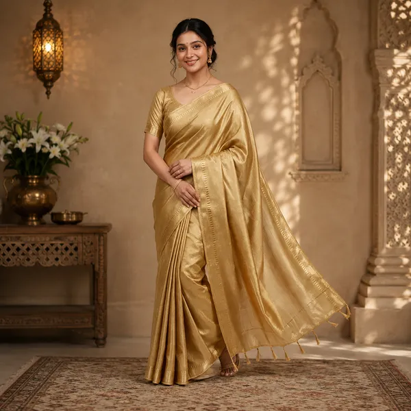 Gold_Silk_Zari_Border_Saree_For_Women