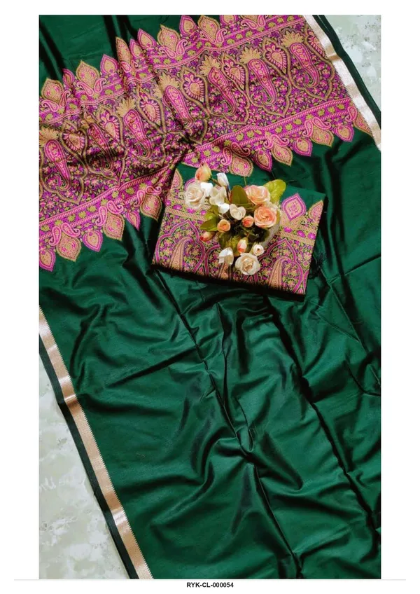 Green_Silk_Paisley_Border_Saree_for_Women