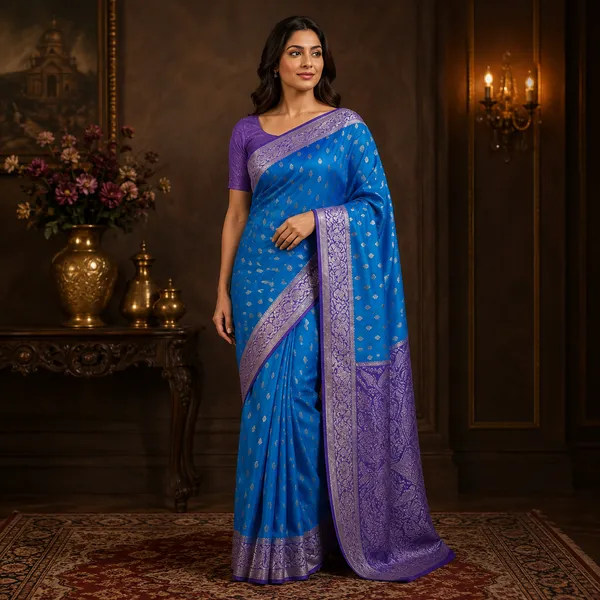 Blue_Silk_Traditional_Saree_For_Women