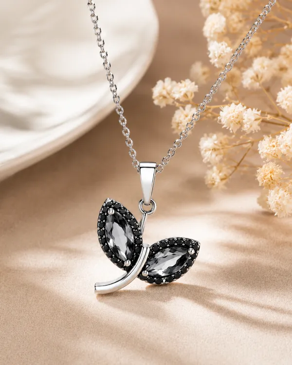 Silver_Black_Brass_Butterfly_Crystal_Luna_Leaf_Pendant_For_Women