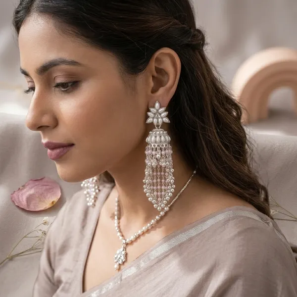 Silver_Brass_Pearl_Cascade_Floral_Jhumka_For_Women
