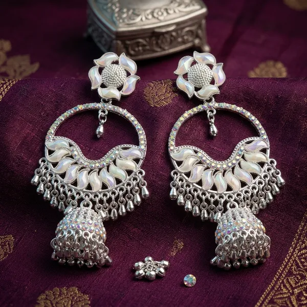 Silver_Brass_Opal_Chandelier_Chandbali_Jhumka_For_Women