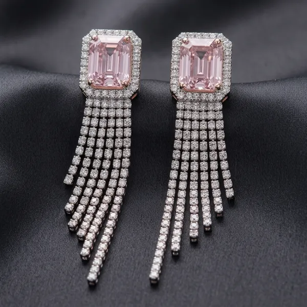 Silver_Brass_Pink_Amethyst_Tassel_Drop_Earrings_For_Women