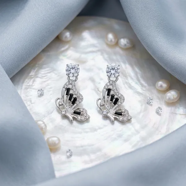Silver_Brass_Butterfly_Diamond_Drop_Earrings_For_Women
