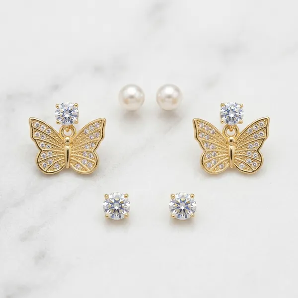 Golden_Brass_Crystal_Pearl_Butterfly_Earrings_Set_For_Women