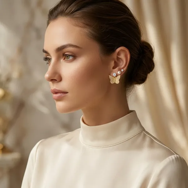 Golden_Brass_Crystal_Pearl_Butterfly_Earrings_Set_For_Women