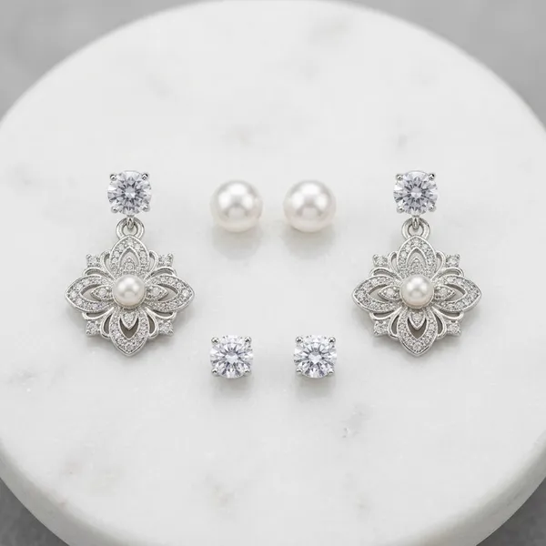 Silver_Brass_Crystal_Pearl_Floral_Grace_Earrings_Set_For_Women