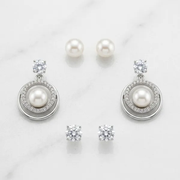 Silver_Brass_Crystal_Pearl_Halo_Earrings_Set_For_Women