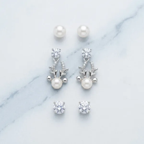 Silver_Brass_Crystal_Pearl_Winter_Charm_Earrings_Set_For_Women