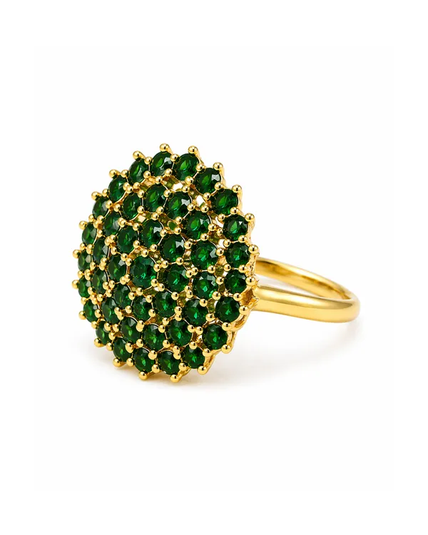 Golden_Green_Brass_Emerald_Crown_Ring_For_Women