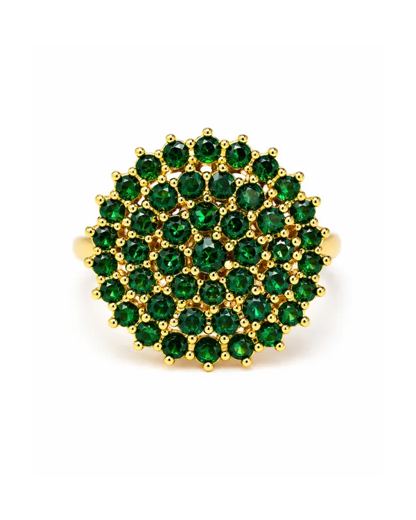 Golden_Green_Brass_Emerald_Crown_Ring_For_Women