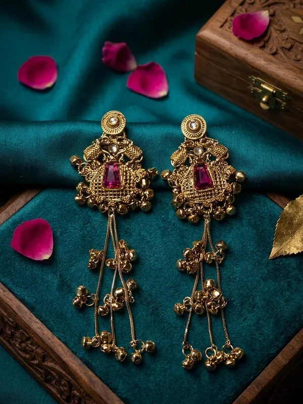 Gold_Brass_Ethnic_Stone_Riwaayat_Earrings_For_Women