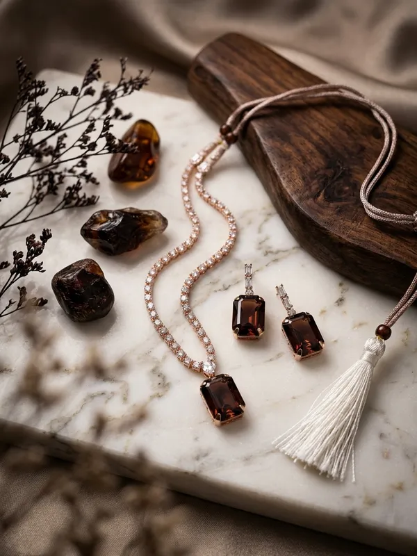 Silver_Brass_Sparkling_Stone_Velvet_Ember_Necklace_For_Women