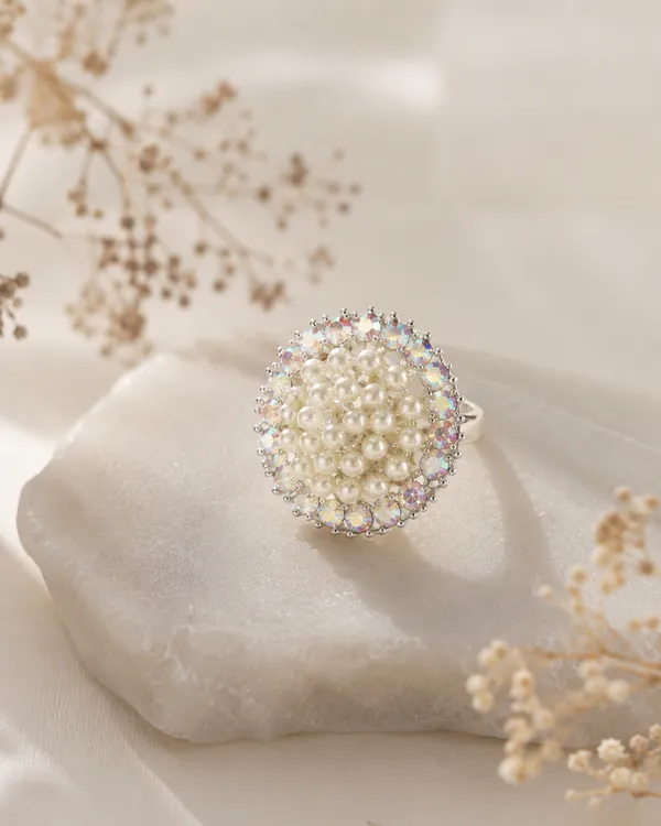 Silver_Brass_Pearl_Stardust_Ring_For_Women