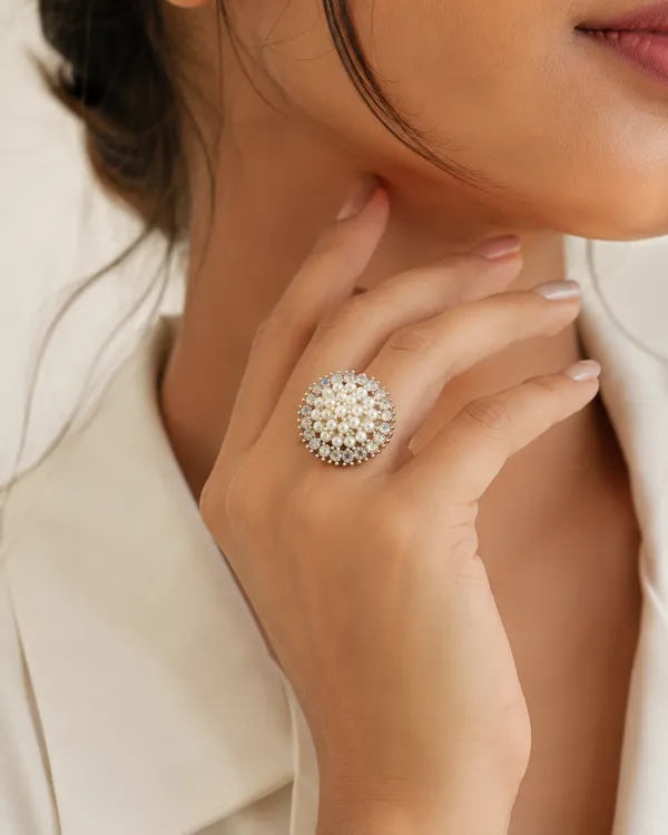 Silver_Brass_Pearl_Stardust_Ring_For_Women