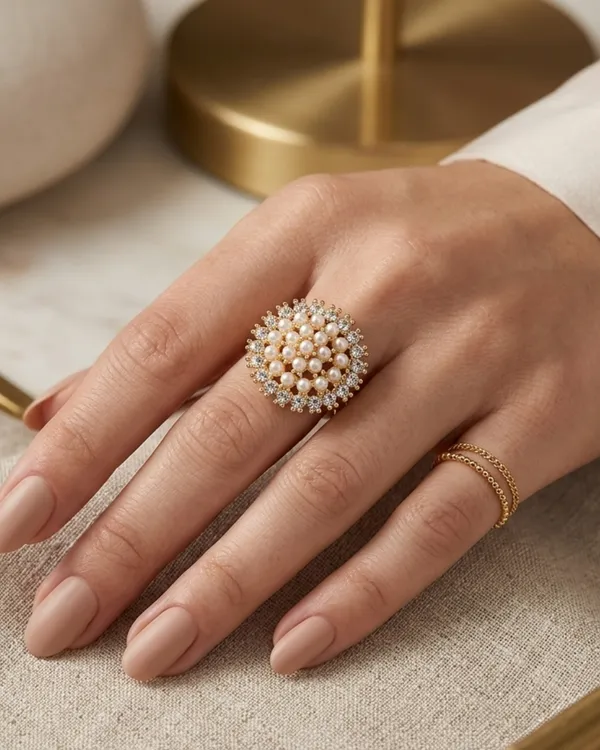 Gold_Brass_Sun_Dewdrop_Ring_For_Women