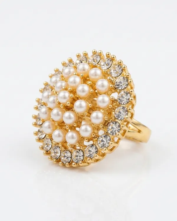 Gold_Brass_Sun_Dewdrop_Ring_For_Women