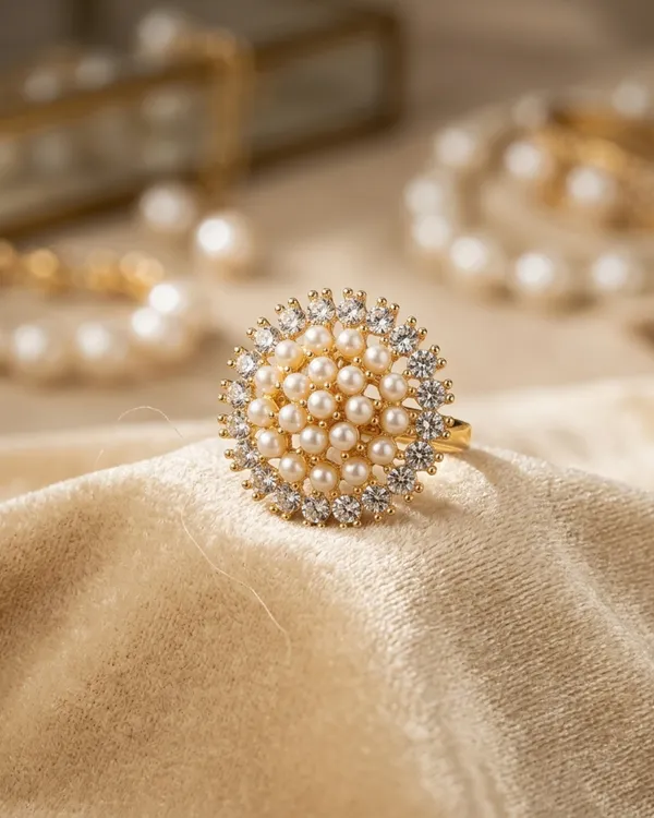 Gold_Brass_Sun_Dewdrop_Ring_For_Women
