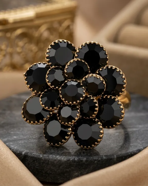 Black_Brass_Floral_Shadow_Petal_Ring_For_Women
