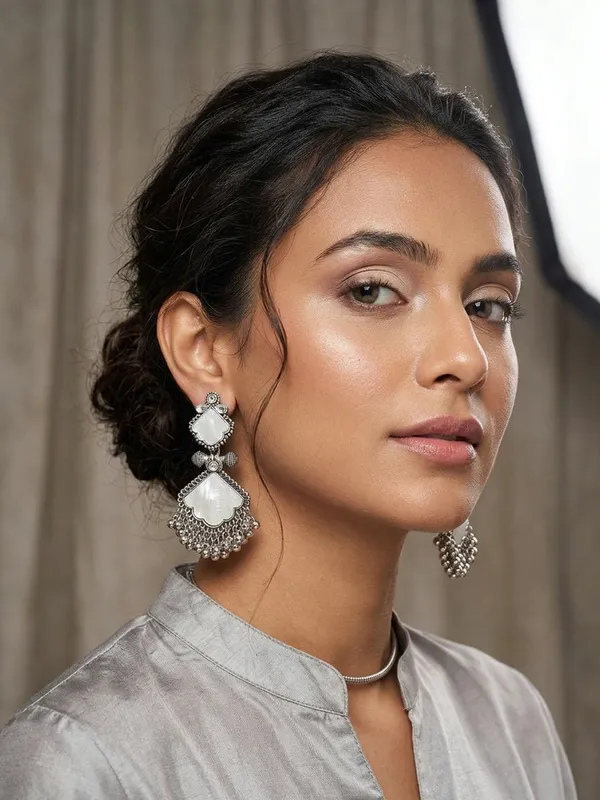 Silver_Oxidised_Brass_Mother_Of_Pearl_Nazra_Jhumka_For_Women