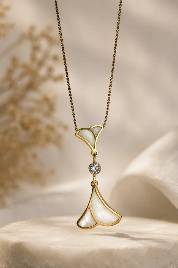 Gold_Brass_Mother_Of_Pearl_Crystal_Leaf_Pendant_For_Women