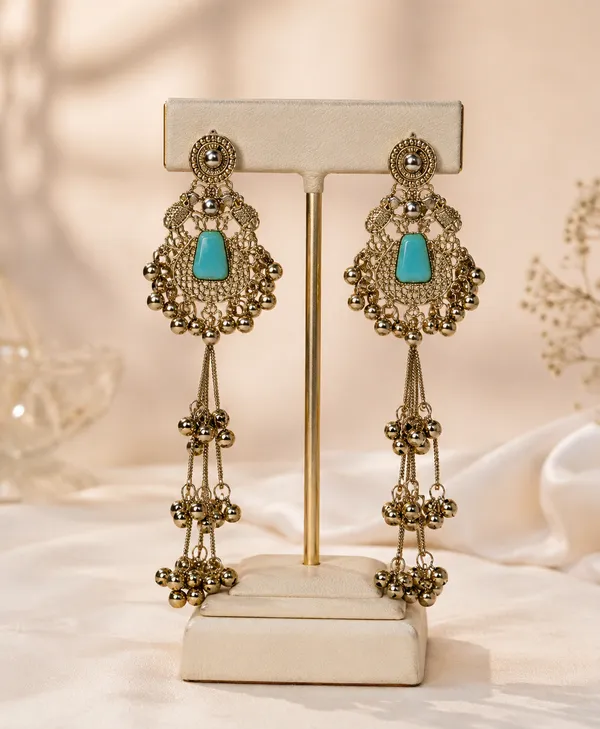 Riwayaat_jhumka_(_Green_stone)
