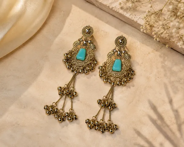 Riwayaat_jhumka_(_Green_stone)