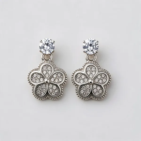 Silver_Brass_Flower_Diamond_Drop_Earrings_For_Women