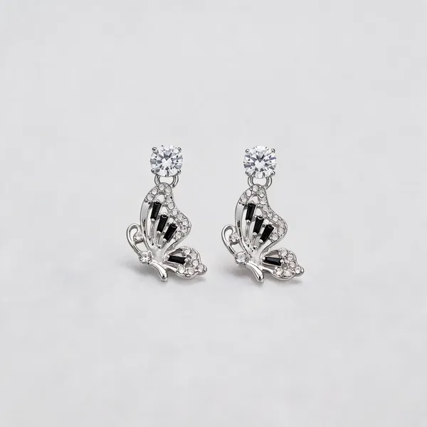 Silver_Brass_Butterfly_Diamond_Drop_Earrings_For_Women