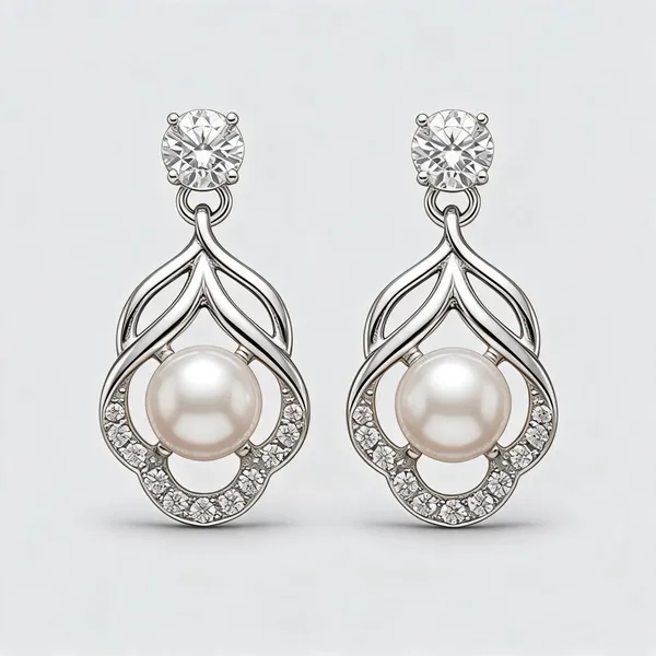 Silver_Brass_Leaf_Pearl_Diamond_Drop_Earrings_For_Women