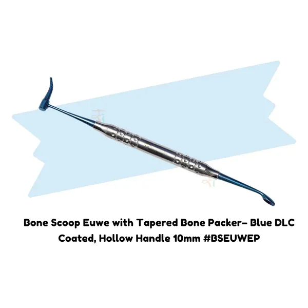 Bone_Scoop_Euwe_with_Tapered_Bone_Packer–_Blue_DLC_Coated,_Hollow_Handle_10mm_#BSEUWEP