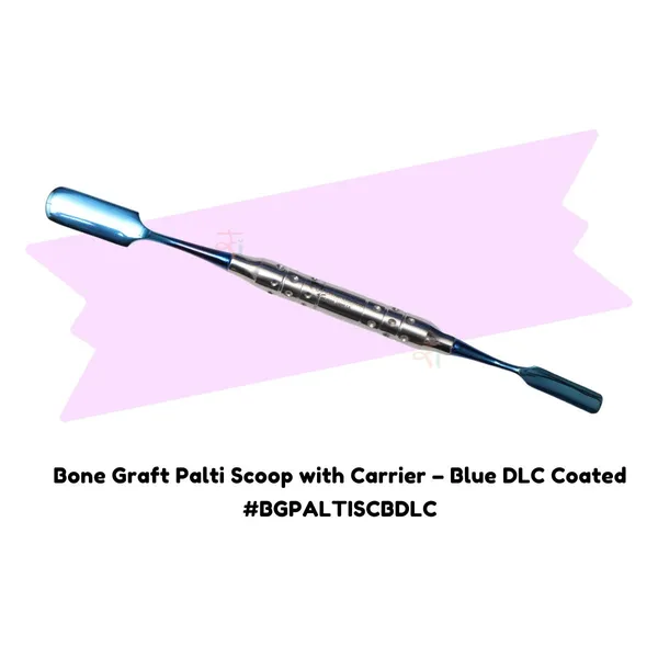 Bone_Graft_Palti_Scoop_with_Carrier_–_Blue_DLC_Coated_#BGPALTISCBDLC