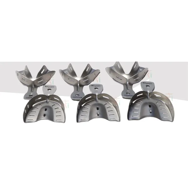 Premium_Deep_Impression_Trays_–_Dentulous_Perforated_Satin_Finish_Surface_Set_(6_Pcs)__Model:_DITDPK6P