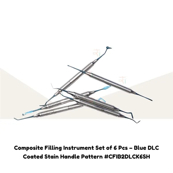 Composite_Filling_Instrument_Set_of_6_Pcs_–_Blue_DLC_Coated_Stain_Handle_Pattern_#CFIB2DLCK6SH