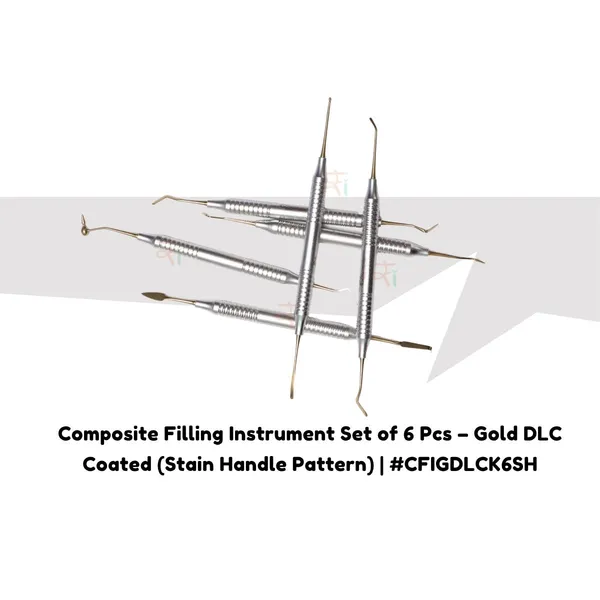Composite_Filling_Instrument_Set_of_6_Pcs_–_Gold_DLC_Coated_(Stain_Handle_Pattern)_|_#CFIGDLCK6SH