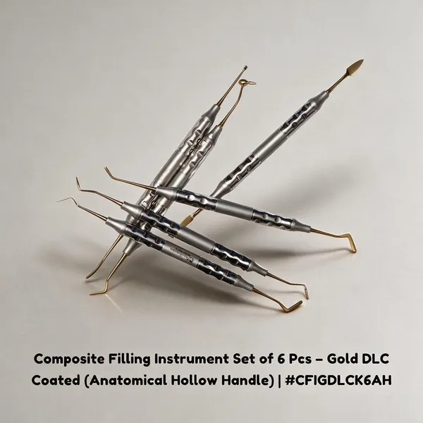 Composite_Filling_Instrument_Set_of_6_Pcs_–_Gold_DLC_Coated_(Anatomical_Hollow_Handle)_|_#CFIGDLCK6AH