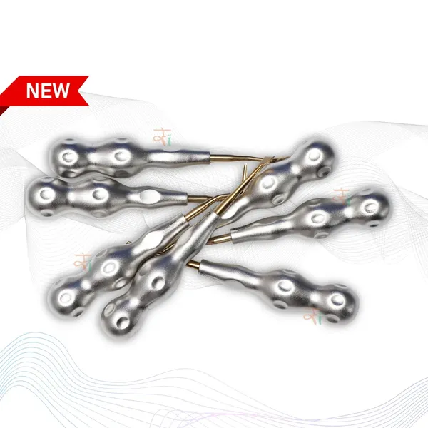 ROOT_ELEVATORS_PREMIUM_ANATOMICAL_HANDLE__SET_OF_7_Pcs_Anatomic_SILVER_DLC_Handle_|_Gold_TiN_Coated_Tip_|_CNC_Non-Breakable_Design_Joint