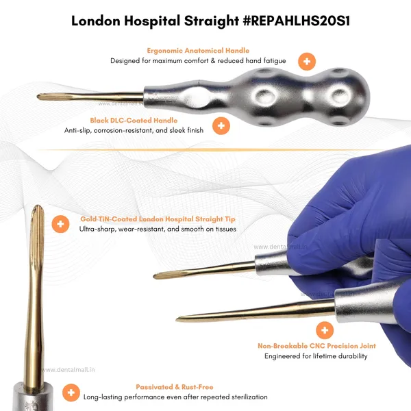 ROOT_ELEVATORS_PREMIUM_ANATOMICAL_HANDLE__SET_OF_7_Pcs_Anatomic_SILVER_DLC_Handle_|_Gold_TiN_Coated_Tip_|_CNC_Non-Breakable_Design_Joint