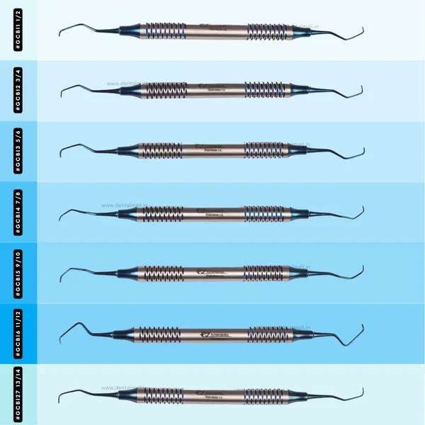 Gracey_Curette_Kit_-_Set_of_7_(Blue_TiN_Coated_Tips_&_SI-DALILA_Cut_Hollow_Handle_Pattern)_#GCBK7CH