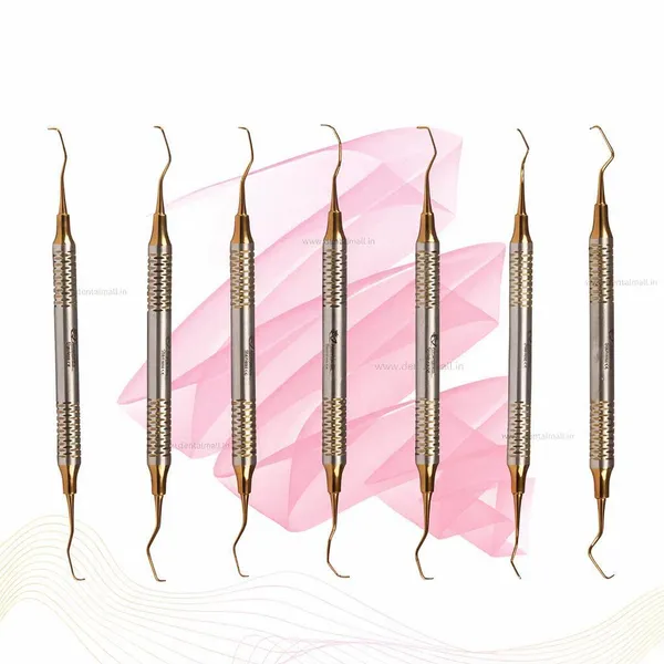 Gracey_Curette_Kit_Set_of_7_Gold_TiN_Coated_Tips_and_Handle_SI-DALILA_Cut_Pattern_#GCGK7CH