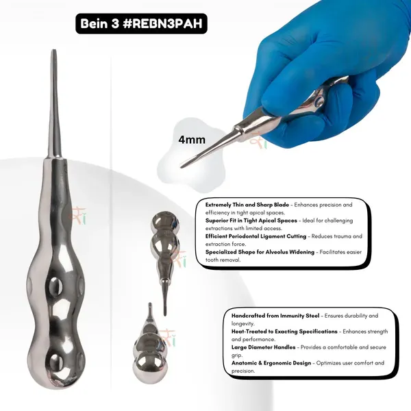 Root_Elevator_Bein_Premium_Anatomic_Handle_Set_of_3_Pcs_#REBNK3PAH