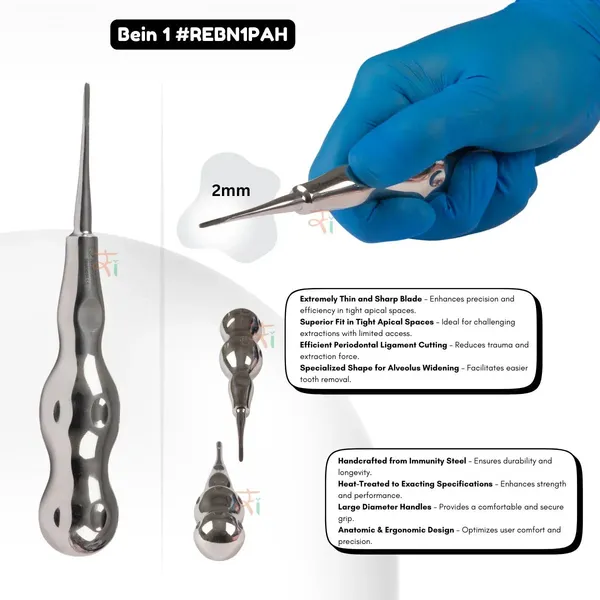 Root_Elevator_Bein_Premium_Anatomic_Handle_Set_of_3_Pcs_#REBNK3PAH