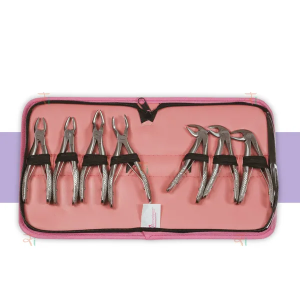Extraction_Tooth_Forceps_Pedo_Kit_(Pediatric)-_Standard_Dull_Finish_Set_of_7_Pcs_#ETFPK7SDF