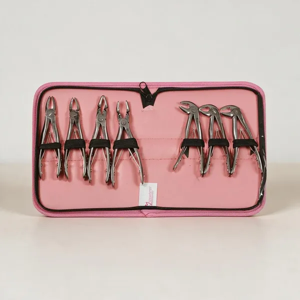 Extraction_Tooth_Forceps_Pedo_Kit_(Pediatric)_–_Premium_Quality_Anatomic_Handle_(Finger_Pattern_Grip)_–_Set_of_7_Pcs_#ETFPK7PAH