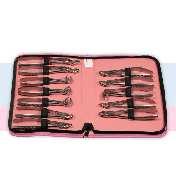 Extraction_Tooth_Forceps_Kit_-_Premium_Sand-Blasting_DLC_Finish_Surface_SI-Ergonomical_Holes_Handle_OR_SI-Anatomical_Cuts_Handle