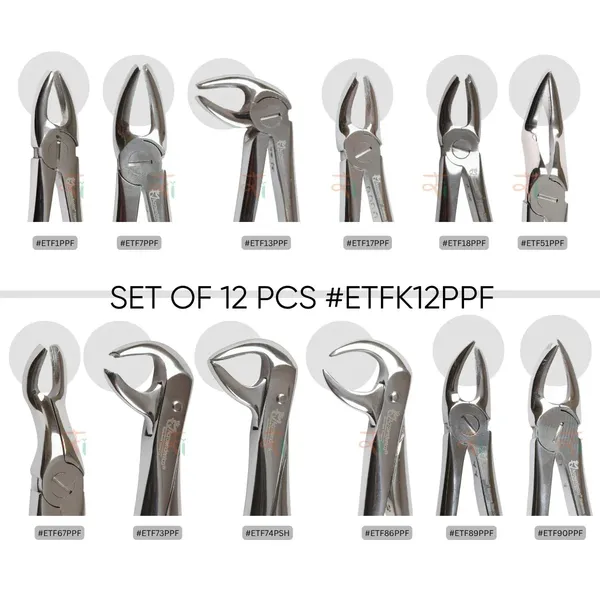 Extraction_Tooth_Forceps_Kit_-_Premium_Sand-Blasting_DLC_Finish_Surface_SI-Ergonomical_Holes_Handle_OR_SI-Anatomical_Cuts_Handle